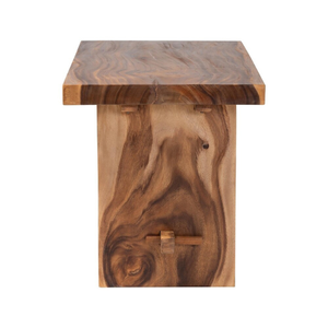 Table à manger en bois de suar massif minimaliste moderne avec pieds à panneaux droits pour usage commercial et domestique - Product Image 4