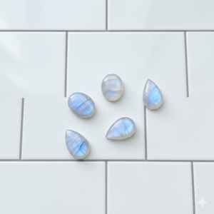 Pierre de lune arc-en-ciel 100% naturelle, cabochon octogonal, pierre précieuse en vrac en forme de cœur, couleur 100% naturelle, 20% de réduction et cadeau du Nouvel An - Product Image 4