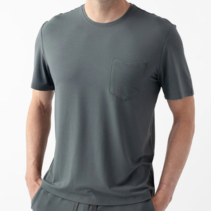 Men's <b>Tshirts</b> Bamboo Cotton <b>Tshirt</b> for Men Custom T-shirt Oversized Short Sleeve Mens T-shirts Summer Pocket Tee Top - Product Image 4