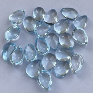 หินอัญมณีกึ่งมีค่าขนาด6มม. 8มม. 10มม. พลอยโทแพซลูกแพร์เรียบสีฟ้าท้องฟ้าธรรมชาติหินคุณภาพระดับ AAA - Product Image 2