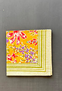 Belles serviettes en coton faites à la main carré bloc serviettes imprimées serviettes colorées en gros - Product Image 4