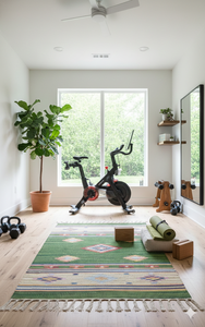 Handmade Plush Modern Floral Cotton <b>Rug</b> with Reversible Backing Machine Washable Customizable Thickness for Home Travel & Picnic - Product Image 2