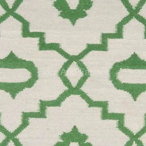 พรมขนสัตว์ถักแบบแบนสีเขียวแบบใช้มือผ้าปูสำหรับใช้ในห้องนอนหรือห้องนั่งเล่นสไตล์โมร็อกโกแบบย้อนกลับได้ - Product Image 5