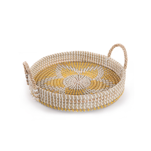 Bon prix tissé à la main ferme jonc de mer plateaux de service pour restaurant plateau de service avec poignées pour la décoration intérieure du Vietnam - Product Image 1