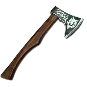 Wholesale Customized High Quality OEM ODM Service <b>Wooden</b> Handle Drop Forged High Damascus Steel Hatchet <b>Axe</b> With Etching Blade - Product Image 4