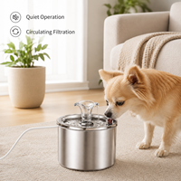 2,2L 4L Steckbarer Edelstahl-Katzenbrunnen mit Blumenfluss-Design, automatischer Haustier-Wasserspender für Katzen und Hunde, OEM ODM
