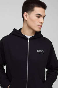 Ensemble survêtement en molleton de coton unisexe de haute qualité OEM ODM, taille plus, sweat-shirt noir surdimensionné, pantalon de survêtement avec logo personnalisé, vêtements chauds - Product Image 2