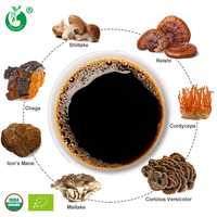 Boisson au café en marque privée, poudre de champignon biologique Cordyceps militaris/Maitake/Queue de dinde/Reishi/Chaga/Shiitake/Crinière de lion