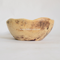 Bol de service artisanal en bois de tamarin, écologique, design moderne pour salade de fruits et soupe, vaisselle décorative en gros