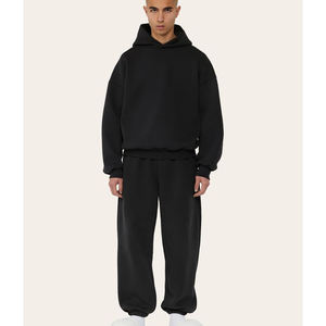 Ensemble de survêtement de sport oversize pour homme, personnalisé, imprimé, uni, pour la maternité, avec sweat à capuche et pantalon de jogging ample, vente en gros - Product Image 4