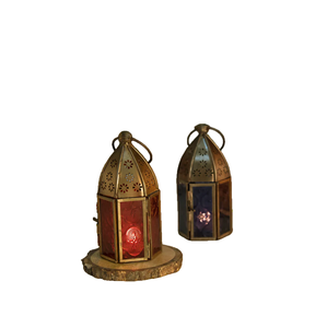 Lanterne marocaine en métal aspect vintage avec verre dépoli pour la maison salon Ramadan utilisation décorative lanterne d'éclairage de table - Product Image 3