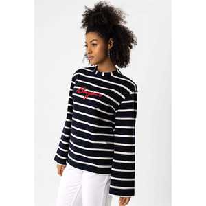 Sudadera a Rayas con Bordado Frontal y Hombros Acolchados - Product Image 4