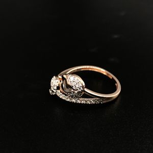 Rose Gold Diamond-Studded Leaf-trang trí vòng vượt thời gian Bạch Kim trang sức phản ánh chưa từng có sang trọng Class si rõ ràng kim cương - Product Image 4