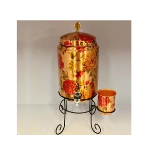 Olla de agua de cobre puro de diseño martillado con dispensador de soporte de metal Olla de agua de cobre antiguo al mejor precio - Product Image 4