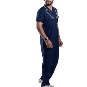 For Unisex Hospital Clothing Polyester Fashion Designs New Style Medical <b>Scrub</b> Suits Men <b>Scrub</b> <b>Set</b> - Product Image 3