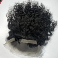Perruque frontale en cheveux humains vierges indiens naturels 100% Remy, vente en gros, pour dentelle transparente, cuticules alignées, cheveux bouclés, cheveux de bébé