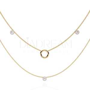 Collier personnalisé en argent sterling 925 brillant à double couche Collier tendance de mariage style Leb Grown Diamonds Personnalisable à la mode - Product Image 4