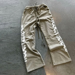 Écusson de broderie avec appliques de broderie vieilli personnalisé sweats à capuche unis avec fermeture éclair vestes de fitness pour hommes survêtements pour hommes - Product Image 3