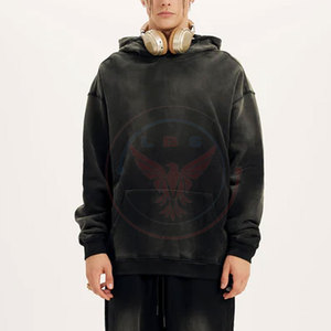 Sweat-shirts à capuche décontractés d'hiver de qualité supérieure, grande taille, effet délavé, personnalisables, design sur mesure, pour hommes, en polyester/coton - Product Image 3