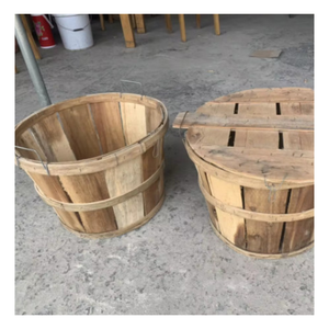 Panier de boisseau de crabe en bois d'acacia naturel avec panier de rangement en bois personnalisé bas prix de gros - Product Image 3