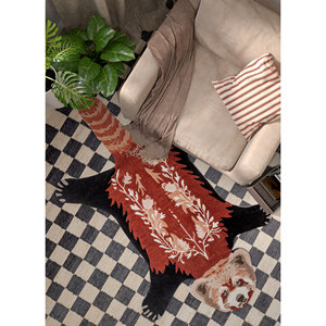 Alfombra de Lana y Viscosa Tejida a Mano Wild Wanderlust, Diseño Animal en Gris y Negro para Decoración de Sala de Estar, Grosor de 10 mm -Tra-15113 - Product Image 4