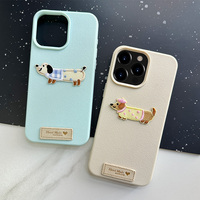 Nouvelle coque de téléphone arrière personnalisée en gros, auto-adhésive, motif chien saucisson de dessin animé, antichoc en TPU, compatible multi-marques CAT-001