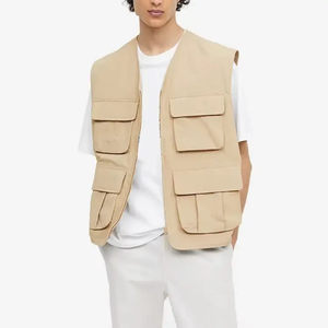 Respirant 2025 nouveauté hommes personnalisé hiver gilets de sécurité couleur kaki toile séchage rapide multifonctionnel de haute qualité - Product Image 1