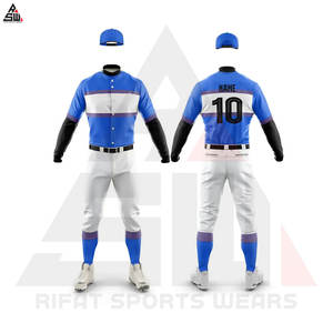 Diseño personalizado Logo Impreso Adultos Tamaño Transpirable Deportes Conjunto de uniforme de béisbol Servicio OEM Barato Alta calidad 100% Poliéster - Product Image 5