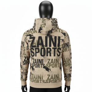 Sweat à capuche pour homme en coton et polyester de qualité supérieure, polaire 300 GSM, doux et chaud, imprimé sur toute la surface, logo personnalisé, sweat à capuche basique pour homme - Product Image 2