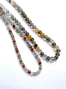 ลูกปัดพลอยผสมทรงกลมแบบเช็คเกอร์คัท 1 เส้น สำหรับทำเครื่องประดับชั้นดี - Product Image 3