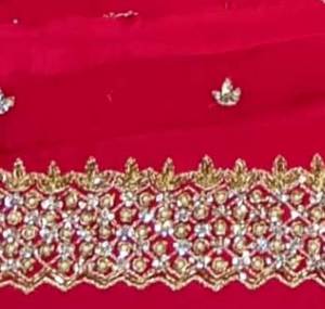 Costumes de fête en soie brodés à la main non cousus de créateur moderne pour femmes Style indien tendance pour les fêtes traditionnelles - Product Image 3