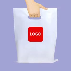 Sac en plastique découpé à l'emporte-pièce pour shopping avec poignée Logo imprimé personnalisé HDPE LDPE - Product Image 1