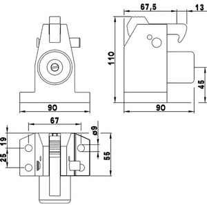 DENI 3871 0000 83 Butée de porte anti-courant d'air en acier inoxydable mat à fixation au sol - Product Image 3