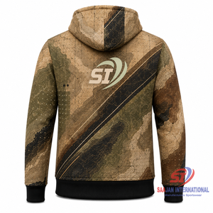 Sweat à capuche zippé coupe-vent 3D en molleton 100 % coton imprimé sur mesure, motif terrain désertique, streetwear, vente en gros, OEM ODM - Product Image 2