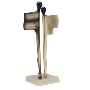Vente en gros de sculptures en métal finition or pour table décoration de salon drapeaux modernes et élégants sculptures décoratives - Product Image 1