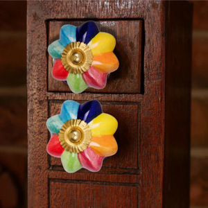 Boutons et poignées de porte en céramique de melon de couleur mélangée au design moderne exportation de qualité pour poignée de tiroir d'armoire cuisine chambre à utiliser-CK 110 - Product Image 2