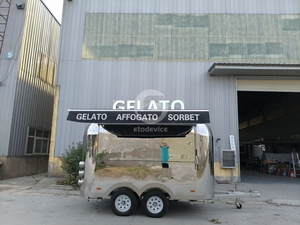 Semi <b>Towable</b> Food Truck Stainless Insulation Wall Global Verified Ice Cream Coffee Snack Food Kitchen Outdoor Vending Truck - Product Image 2