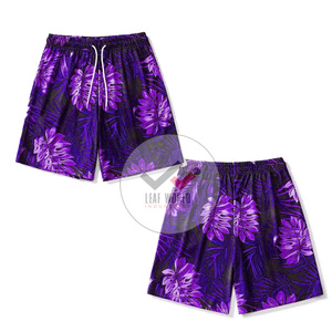Pantalones cortos de verano de gran tamaño personalizados de estilo callejero para hombre con logotipo gráfico bolsillo cordón sublimado impresión material de malla - Product Image 4