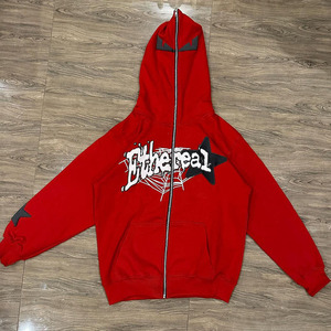 Sweats à capuche d'hiver grande taille pour femmes coton lavé à l'acide pull sweats avec impression bouffante Logo personnalisé pas de poche en gros - Product Image 4