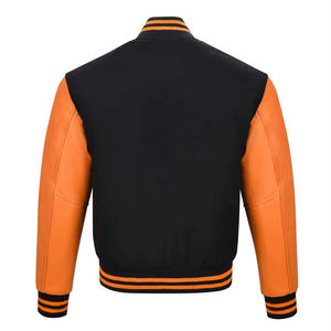 Veste bomber universitaire en cuir brodée de haute qualité avec logo personnalisé, vêtements de rue, veste d'hiver pour hommes - Product Image 2
