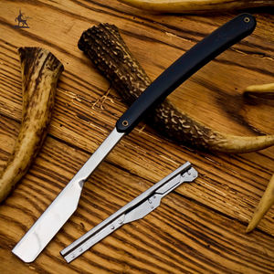 Maquinilla de afeitar recta de acero inoxidable de hoja única compatible con OEM personalizada para afeitado facial y corporal - Product Image 1