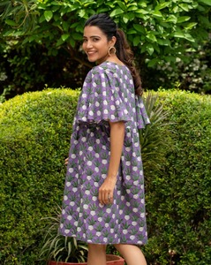 Indien fait à la main coton doux naturel élégant court fête porter robe imprimé fleuri mariée cadeau personnalisé femme mode été - Product Image 4