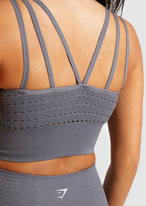 Top corto XL para mujer, Sujetador deportivo para Yoga, camisetas sin mangas estampadas para Fitness y correr, ropa deportiva con cintas de botones de encaje para ropa de Yoga - Product Image 6