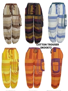 Nueva moda bohemio estilo Aladino Vintage Harem pantalones para mujer cintura elástica algodón lavado transpirable ecológico invierno - Product Image 2