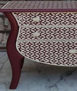 Mesa de Cajones Moderna con Incrustaciones de Hueso Artesanal, Muebles Indios Hechos a Mano para Dormitorio, Sala de Estar y Almacén, Gabinetes de Alta Calidad - Product Image 2