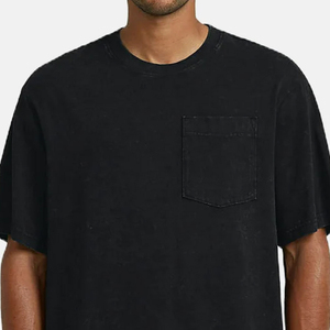 Logotipo personalizado Lavado ácido Hecho en fábrica Nueva llegada Hombres Lavado ácido Camiseta para la venta Longitud regular Hombres Lavado ácido Camiseta para la venta - Product Image 4