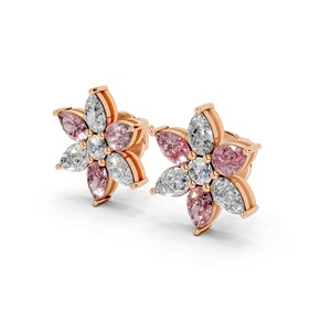 Pendiente clásico de diamantes brillantes para mujer, para mujer, en oro amarillo platino o oro blanco y oro rosa, de la marca de la moda, de la marca, de la marca - Product Image 1