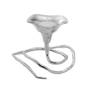 Portavelas Moderno de Latón Cromado Eden, Portavelas de Metal de Gran Calidad para Decoración Elegante del Hogar y Centros de Mesa para Bodas - Product Image 1
