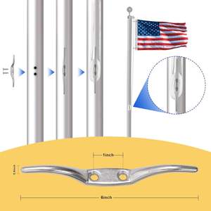 Kit de Cuerda para Mástil de Bandera de 50 Pies USA TOP FLAGSINC con 4 Clips Metálicos Giratorios de 1.6"-2" y Accesorios de Repuesto de Poliéster - Product Image 3