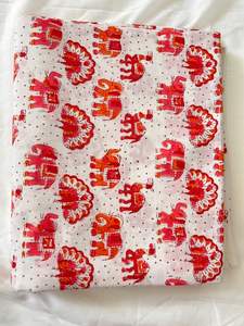 ชุดเดรสผ้าฝ้ายอินเดียสำหรับผู้หญิงผ้าทอมือพิมพ์ลายสัตว์และงานประดิษฐ์ผ้าสำหรับวิ่งทรงหลวม - Product Image 5